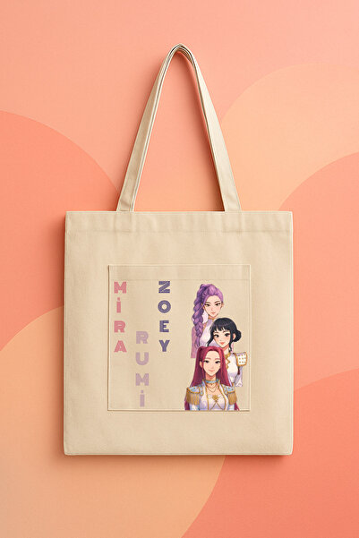 lovver Kpop Demon Hunters Zoey,Rumi,Mira Özel Tasarımlı Baskılı Kanvas Çanta,...