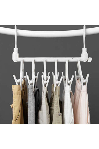 NEX Cuier multifuncțional pentru pantaloni CARE® 6 în 1, pliabil, economisește până la 90% spațiu, alb