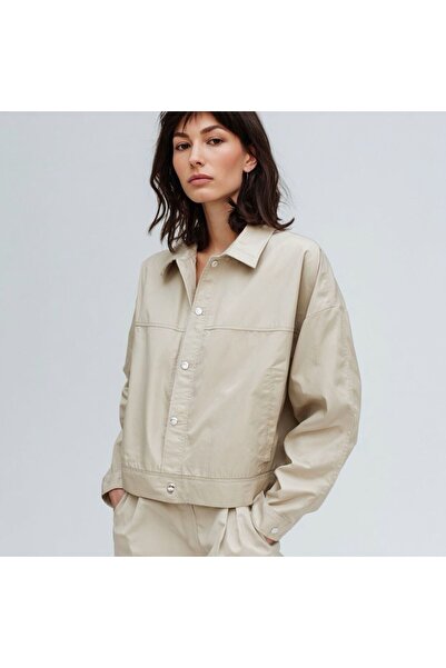 Platanos collection Bej Oversize Ceket