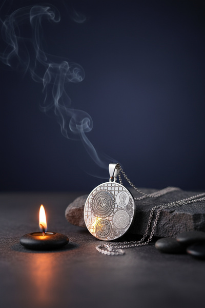 Storizaa قلادة فضية اللون من الفولاذ المطلي بالتيتانيوم، سلسلة مقاومة للصدأ ل...