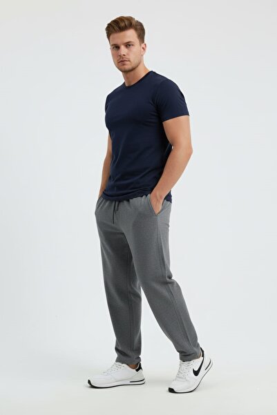 fh fashionhere Men's Comfortable Fit Wide Cut Loose Leg Baggy 2 Thread Smoked Sweatpants