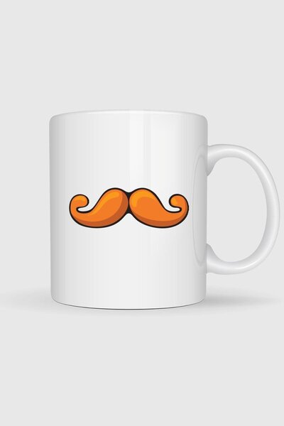 Bahriyeli Collection كوب بتصميم فني على شكل شارب برتقالي