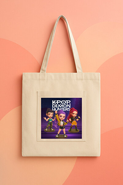 lovver Kpop Demon Hunters Zoey, Rumi, Mira Geantă de pânză imprimată cu desig...