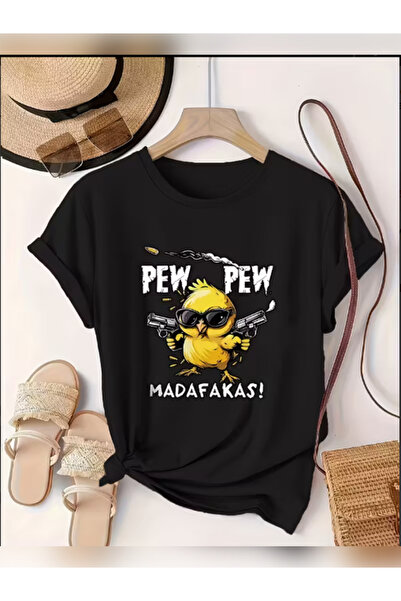 TİMİSİVA Tricou unisex supradimensionat MADAFAKA cu imprimeu guler rotund cu ...