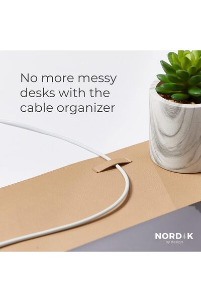 Generic Nordik By Design Desk Mat - Light Beige, 89×43 cm, Non-Slip Vegan Leather