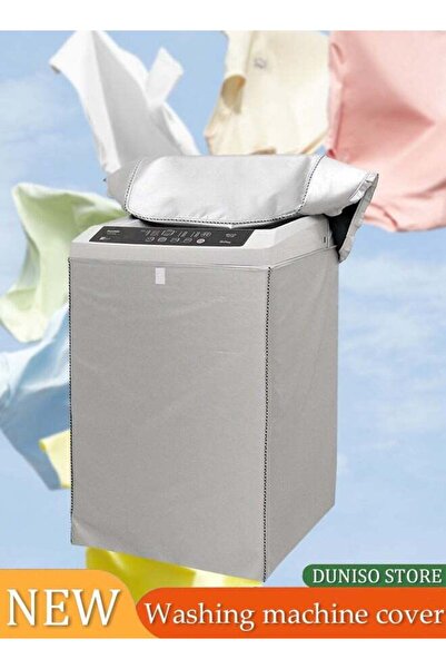 Generic DUNISO Washing machine cover, silver plated Oxford cloth protective cover, top mounted washing mach