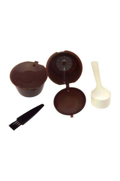 Generic Sharpdo Reusable Coffee Capsules Pod For Nescafe Dolce Gusto Brown 5.2x3.5x1cm