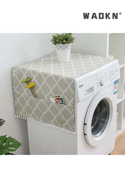 Generic WAOKN Premium Washing Machine Cover with Storage, Dust-Proof Design for Washer and Dryer Tops, 6 Po