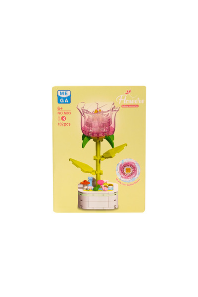 Mega Oyuncak Building Block Flower 132 Parça Lila Gül