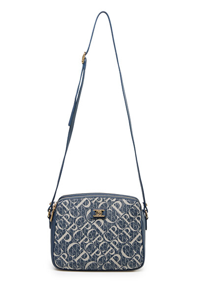 Pierre Cardin Geantă de mână pentru femei cu monogramă bleumarin, cu curea re...