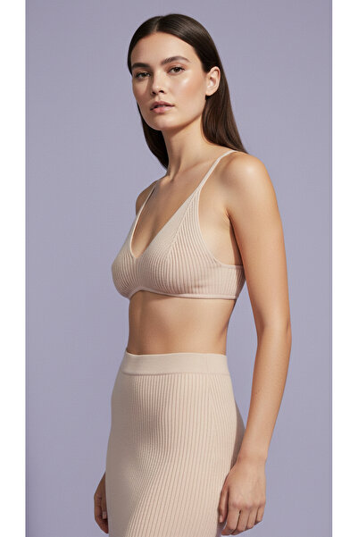 Digz fashion Cream Color String Strap Knitwear Bra
