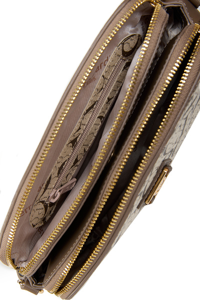 Pierre Cardin Geantă de mână pentru femei cu monogramă aurie, cu curea reglabilă și închidere cu fermoar - Geantă de umăr 05PO25Y2518