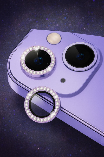CAMCI Taşlı iPhone 11 / iPhone 12 / İPhone 12 Mini Uyumlu Metal Taşlı Kamera ...