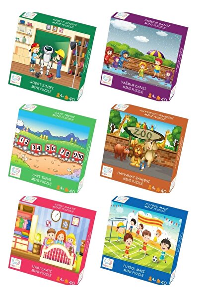 Çılgın Zeka 3 - 7 Yaş Puzzle Seti 40 Parça Mini Puzzle Seti SEVİLEN SET