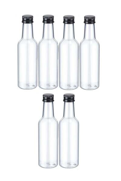Generic vsell24 6pcs 250ml Empty Plastic Bottles with Leak-Proof Black Screw Caps â€“ Durable & BPA-Free