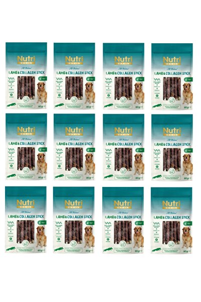 Nutri Canin Kuzu Eti Sargılı Kolajen Çubuk Tahılsız Köpek Et Ödülü 80 Gr. X 1...