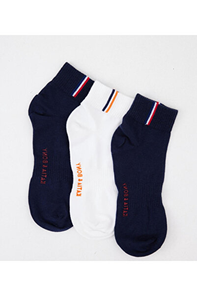 Katia&Bony Pack of 3 Golf Unisex Step Socks Navy Blue/Navy Blue/White