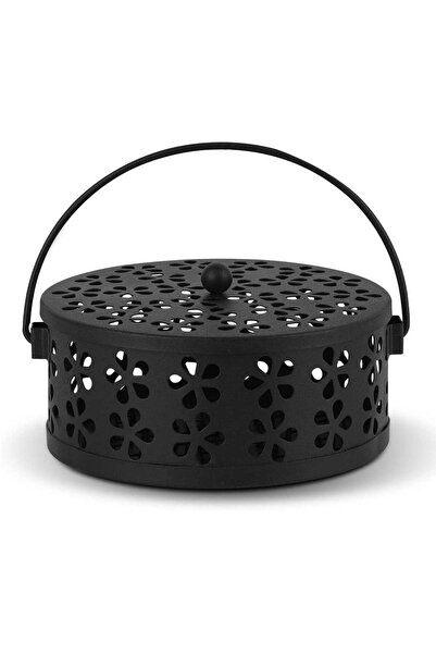 Generic Oasisgalore Retro Portable Iron Mosquito Coil Holder with Handle Round Fireproof Incense Holder for