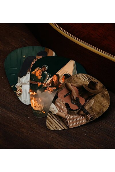 Bk Gift Kişiye Özel Fotoğraflı 3'lü Gitar Pena Seti