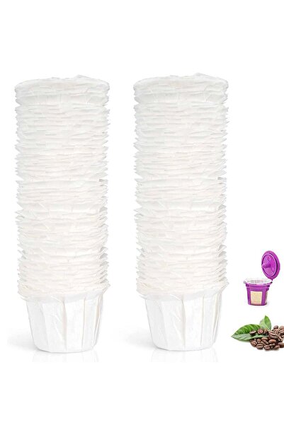 Generic Peachjoy Disposable Coffee Filters, 100 Pcs Small Coffee Paper Filter for K-cup, Keurig Coffee Pod