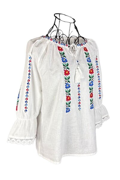 rody's forever CPF girls' blouse, white/blue , 8 years old, 120 cm