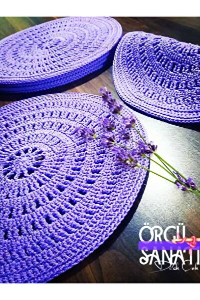 Örgü Sanatı DilekÇak El Örgüsü 6 Kişilik Polyester Soft Makrome Supla Takımı,...