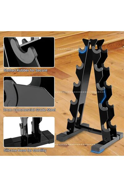 Al Rayyan Sports 5-Tier A-Frame Heavy-Duty Vertical Dumbbell Rack