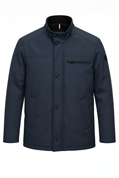 CIVILTIPOLO Men's Regular Fit Inner Pocket Zippered Water Repellent Basic Casual Jacket Style Coat