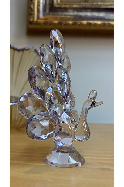 Kiri Dekoratif Kristal Cam Mini Boy Tavus Kuşu Mor