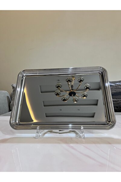 Palaces Serving trays, 2 sizes, silver chrome