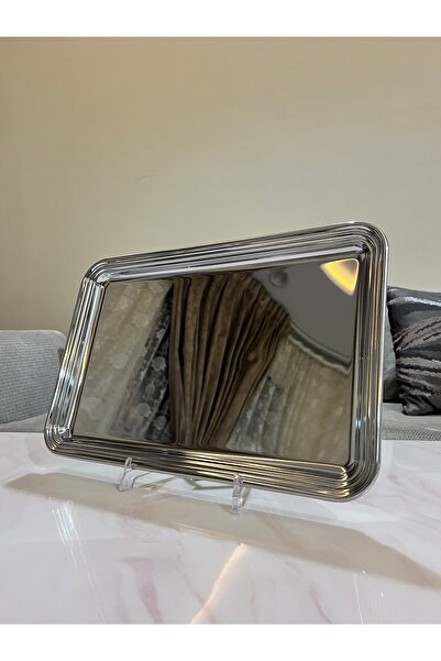 Palaces Serving trays, 2 sizes, silver chrome