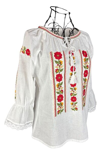 rody's forever CPF girls' blouse, white/green , 6 years old, 110 cm