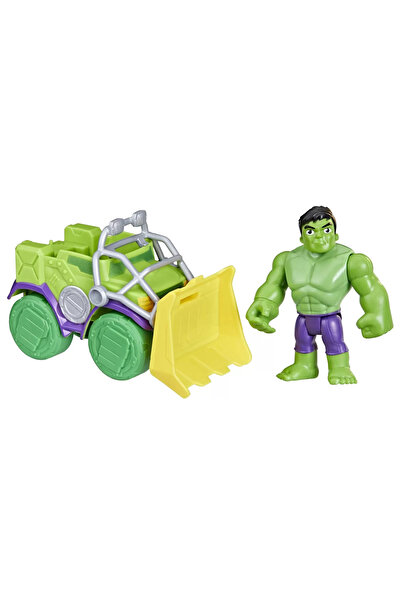Marvel Spider-Man Spidey and His Amazing Friends Car, Figure and Accessory Set - Hulk