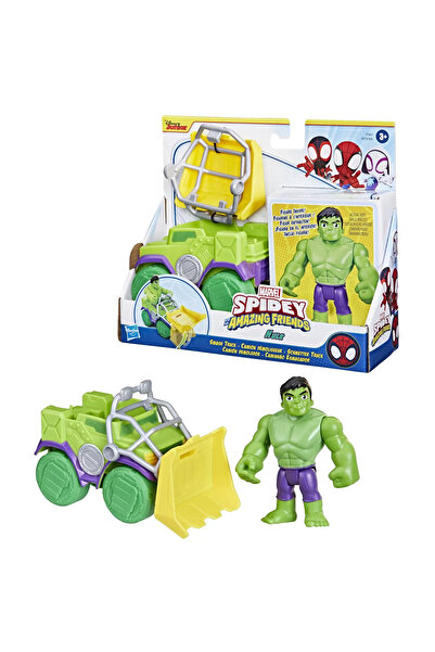 Marvel Spider-Man Spidey and His Amazing Friends Car, Figure and Accessory Set - Hulk