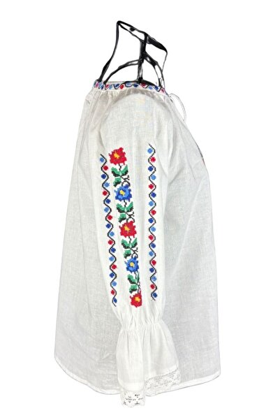 rody's forever CPF girls' blouse, white/blue , 8 years old, 120 cm