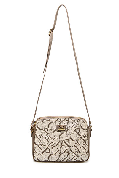 Pierre Cardin Geantă de mână pentru femei cu monogramă aurie, cu curea reglabilă și închidere cu fermoar - Geantă de umăr 05PO25Y2518