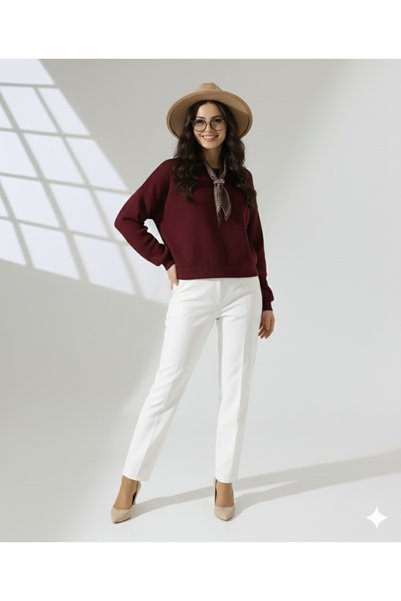 Moda Lounge Oversized Fit Women's Thessaloniki Fabric Sweatshirt