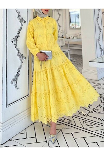 MACMODA طقم تنورة بتفاصيل صدفي