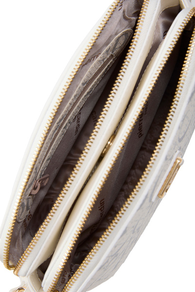 Pierre Cardin White Monogram Adjustable Strap Zipper Closure Women's Handbag - Shoulder Bag 05Po25Y2518