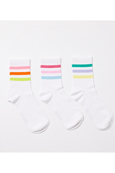 Katia&Bony Women's 3-Piece Striped Colorful Socks