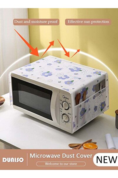 Generic غطاء مقاوم للغبار لفرن الميكروويف من DUNISO، واقي من الغبار لفرن الميكروويف مع منظم تخزين جانبي B