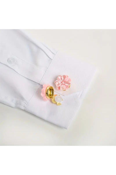 FESECRAFT Çiçek Desenli Şık Kadın Kol ve Gömlek Düğmesi