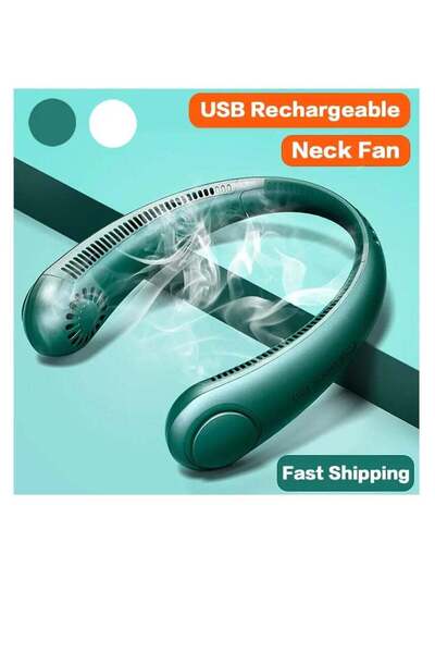 Generic TIGER Wearable Bladeless Neck Fan – 360° Cooling Portable Hanging Necklace Fan with USB Recharge