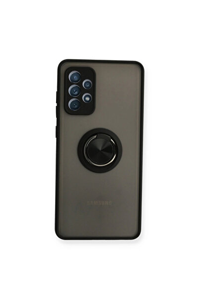 Twin Store غطاء سيليكون مونتريال مع حلقة لهاتف Galaxy A72 - أسود