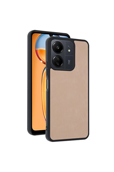 Twin Store غطاء جلدي لهاتف ريدمي 13C - لون بودرة