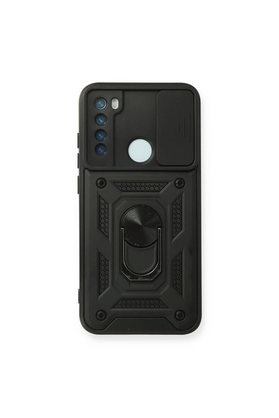 Twin Store حافظة ريدمي نوت 8 من السيليكون مع حلقة عدسة بارس - أسود