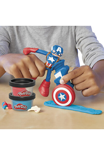 Play Doh PLAY-DOH MARVEL FLEXIBLE FIGURE WITH ACCESSORIES CAPTAIN AMERICA 10CM