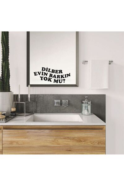 Hediyeni Al ملصق حروف ديكور زجاجي لمرآة الحائط المزخرفة "Dilber Is No Barkın"...