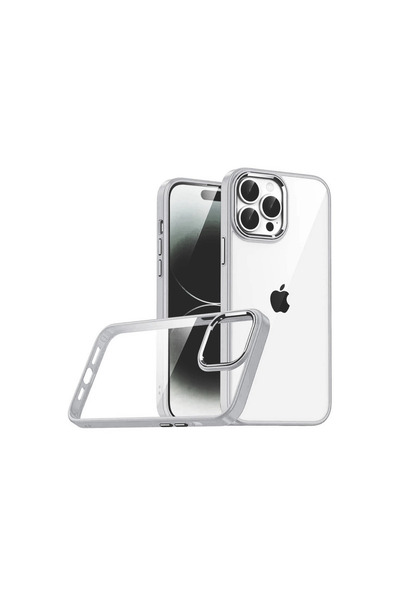 Twin Store آيفون 15 سيليكون مع عدسة - فضي