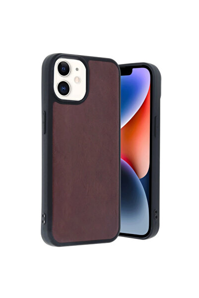 Twin Store iPhone 11 Case Aras Leather Cover - Claret Red